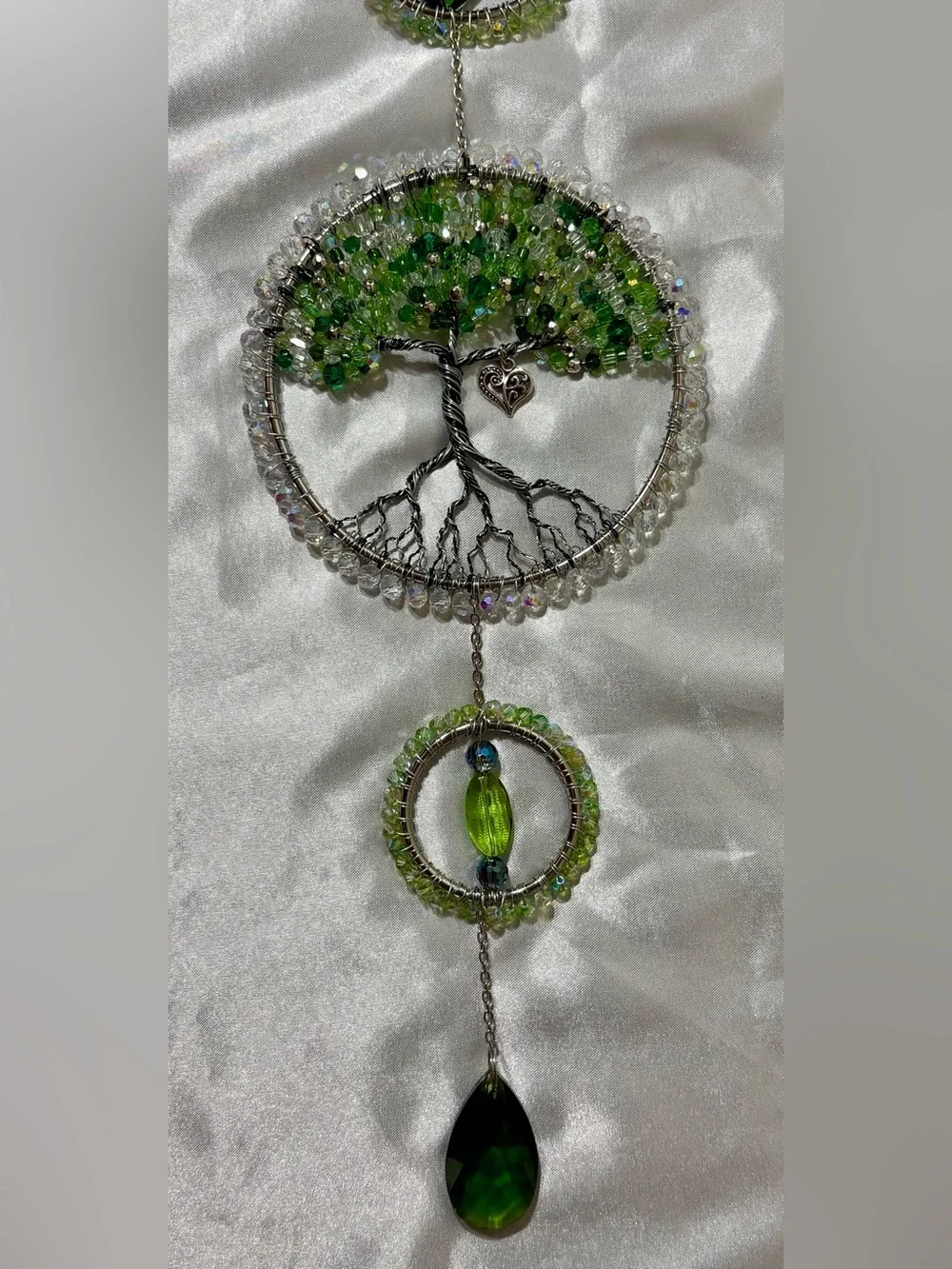 Soul Treatz Green Tree of Life Sun Catcher - Green Crystal Wall Decor